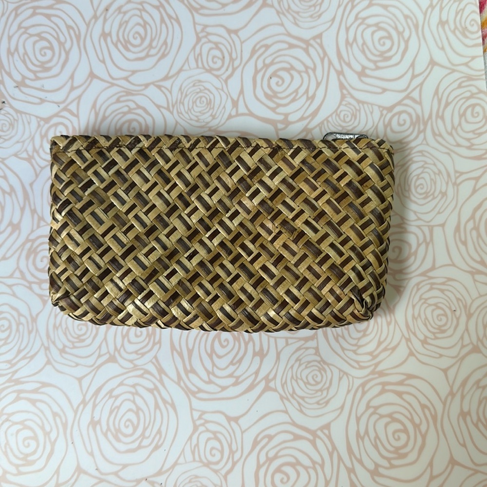 Small Zipper Purse Woven Bamboo